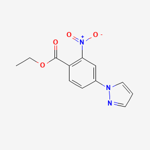 molecular formula C12H11N3O4 B1470987 Ethyl 2-Nitro-4-(1-pyrazolyl)benzoate CAS No. 1375064-66-6