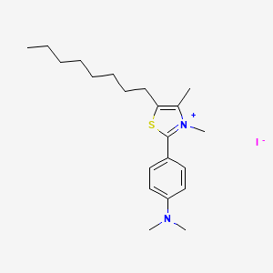 2-(p-(Dimethylamino)phenyl)-3,4-dimethyl-5-octyl-thiazolium iodide