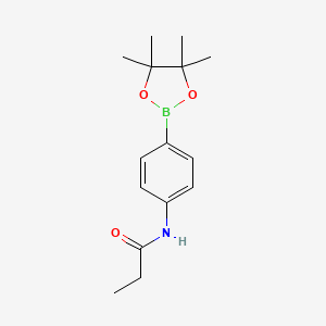 molecular formula C15H22BNO3 B1471000 N-[4-(4,4,5,5-tetramethyl-1,3,2-dioxaborolan-2-yl)phenyl]propanamide CAS No. 2246698-15-5