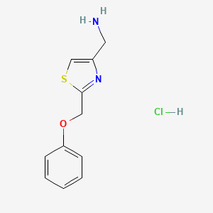 molecular formula C11H13ClN2OS B1471004 盐酸[2-(苯氧甲基)-1,3-噻唑-4-基]甲胺 CAS No. 1797023-70-1