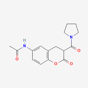 6-Acetamido-3-(1-pyrrolidinylcarbonyl)hydrocoumarin