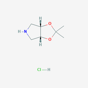 molecular formula C7H14ClNO2 B1471017 Cis-(3,4-Diolacetonide)-pyrrolidine hydrochloride CAS No. 1260384-81-3