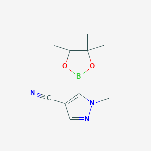 molecular formula C11H16BN3O2 B1471020 4-氰基-1-甲基-1H-吡唑-5-硼酸二茂环己酯 CAS No. 1638360-07-2