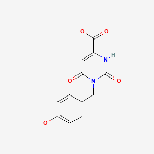 molecular formula C14H14N2O5 B1471046 Methyl 1-[(4-methoxyphenyl)methyl]-2,6-dioxo-1,2,3,6-tetrahydropyrimidine-4-carboxylate CAS No. 1597781-22-0