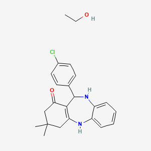 10-(4-Chlorophenyl)-14,14-dimethyl-2,9-diazatricyclo[9.4.0.0^{3,8}]pentadeca-1(11),3,5,7-tetraen-12-one; ethanol