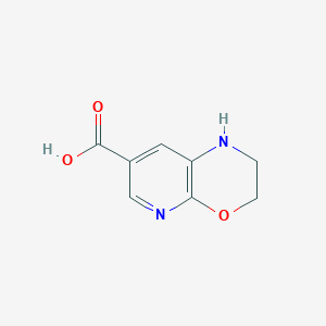 molecular formula C8H8N2O3 B1471053 2,3-Dihydro-1H-pyrido[2,3-b][1,4]oxazine-7-carboxylic acid CAS No. 1261809-98-6