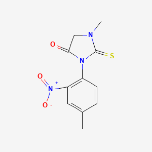 molecular formula C11H11N3O3S B1471059 1-甲基-3-(4-甲基-2-硝基苯基)-2-硫代咪唑啉-4-酮 CAS No. 1403323-05-6