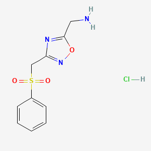 (3-((Phenylsulfonyl)methyl)-1,2,4-oxadiazol-5-yl)methanamine hydrochloride