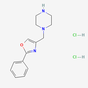 molecular formula C14H19Cl2N3O B1471081 1-[(2-Phenyl-1,3-oxazol-4-yl)methyl]piperazine dihydrochloride CAS No. 1177346-18-7