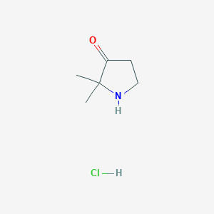molecular formula C6H12ClNO B1471093 2,2-Dimethyl-3-pyrrolidinone hydrochloride CAS No. 1554561-31-7