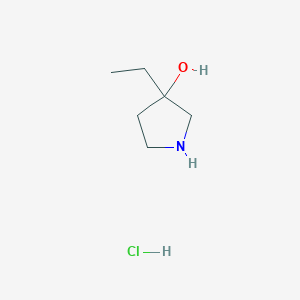 molecular formula C6H14ClNO B1471094 3-Ethylpyrrolidin-3-ol hydrochloride CAS No. 871014-14-1