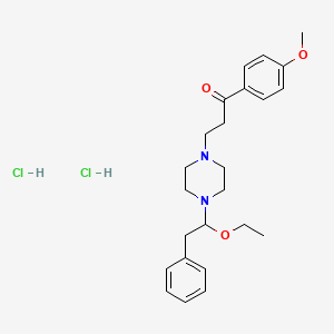 molecular formula C24H34Cl2N2O3 B14710947 3-(4-(beta-Ethoxyphenethyl)-1-piperazinyl)-4'-methoxypropiophenone dihydrochloride CAS No. 21263-26-3