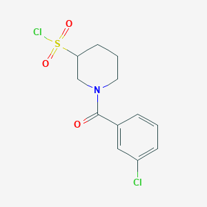 molecular formula C12H13Cl2NO3S B1471099 1-(3-Chlorobenzoyl)piperidine-3-sulfonyl chloride CAS No. 1461705-29-2