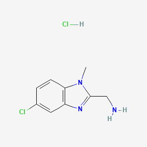 molecular formula C9H11Cl2N3 B1471118 [(5-Chloro-1-methyl-1H-benzimidazol-2-yl)methyl]amine hydrochloride CAS No. 1803582-46-8