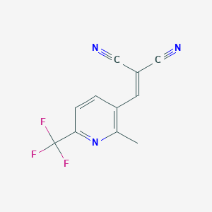 molecular formula C11H6F3N3 B1471122 {[2-甲基-6-(三氟甲基)吡啶-3-基]亚甲基}丙二腈 CAS No. 1227955-29-4