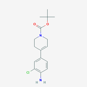 molecular formula C16H21ClN2O2 B1471125 tert-Butyl 4-(4-amino-3-chlorophenyl)-5,6-dihydropyridine CAS No. 1387445-49-9