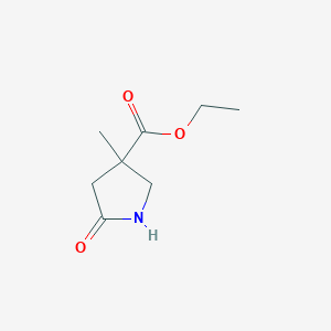 molecular formula C8H13NO3 B1471129 Ethyl 3-methyl-5-oxopyrrolidine-3-carboxylate CAS No. 857424-21-6