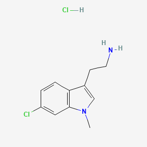 molecular formula C11H14Cl2N2 B1471130 2-(6-氯-1-甲基-1H-吲哚-3-基)乙胺盐酸盐 CAS No. 1803590-42-2