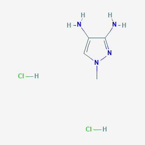 molecular formula C4H10Cl2N4 B1471138 1-Methyl-1H-pyrazole-3,4-diamine dihydrochloride CAS No. 142109-60-2