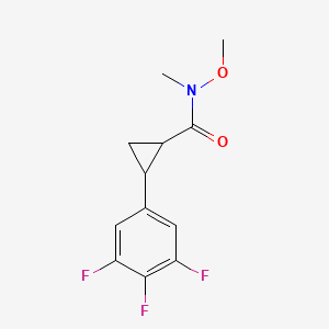 molecular formula C12H12F3NO2 B1471143 N-甲氧基-N-甲基-2-(3,4,5-三氟苯基)环丙烷-1-甲酰胺 CAS No. 1803609-46-2