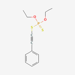 molecular formula C12H15O2PS2 B14711482 Phosphorodithioic acid, O,O-diethyl S-(phenylethynyl) ester CAS No. 21099-04-7