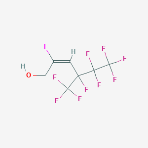molecular formula C7H4F9IO B1471151 (E)-4,5,5,6,6,6-hexafluoro-2-iodo-4-(trifluoromethyl)hex-2-en-1-ol CAS No. 261503-77-9