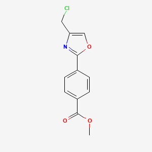 molecular formula C12H10ClNO3 B1471161 Methyl 4-[4-(chloromethyl)-1,3-oxazol-2-yl]benzoate CAS No. 942404-59-3