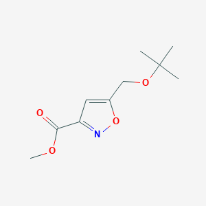 molecular formula C10H15NO4 B1471172 Methyl 5-[(tert-butoxy)methyl]-1,2-oxazole-3-carboxylate CAS No. 1803583-17-6