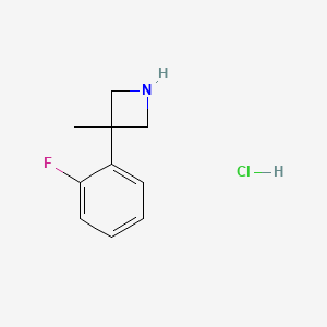 molecular formula C10H13ClFN B1471174 3-(2-氟苯基)-3-甲基氮杂环丁烷盐酸盐 CAS No. 1803584-30-6