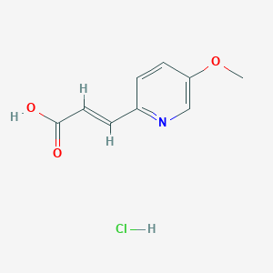 molecular formula C9H10ClNO3 B1471177 3-(5-Methoxypyridin-2-yl)prop-2-enoic acid hydrochloride CAS No. 1461726-99-7