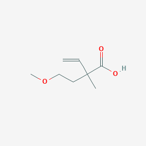 molecular formula C8H14O3 B1471178 2-(2-Methoxyethyl)-2-methylbut-3-enoic acid CAS No. 1596663-95-4