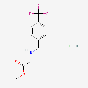 molecular formula C11H13ClF3NO2 B1471179 Methyl 2-({[4-(trifluoromethyl)phenyl]methyl}amino)acetate hydrochloride CAS No. 1797551-79-1