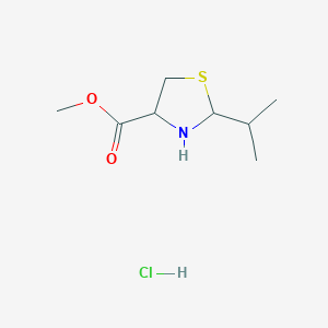 molecular formula C8H16ClNO2S B1471184 Methyl 2-isopropylthiazolidine-4-carboxylate hydrochloride CAS No. 1922843-05-7