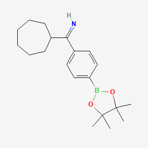 molecular formula C20H30BNO2 B1471187 4-(Cycloheptyl)iminomethylphenylboronic acid pinacol ester CAS No. 2096342-17-3