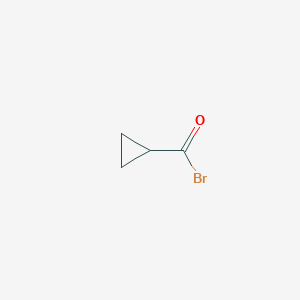 molecular formula C4H5BrO B14712171 Cyclopropanecarbonyl bromide CAS No. 20905-31-1