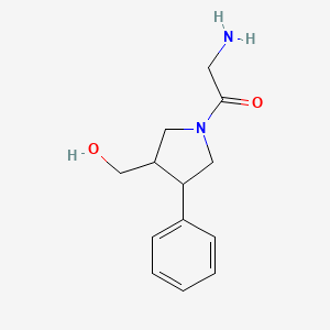 molecular formula C13H18N2O2 B1471241 2-氨基-1-(3-(羟甲基)-4-苯基吡咯烷-1-基)乙酮 CAS No. 2098038-57-2