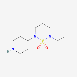 molecular formula C10H21N3O2S B1471264 2-乙基-6-(哌啶-4-基)-1,2,6-噻二嗪烷 1,1-二氧化物 CAS No. 2089922-71-2