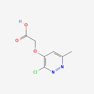 molecular formula C7H7ClN2O3 B14712994 Acetic acid, ((3-chloro-6-methyl-4-pyridazinyl)oxy)- CAS No. 22390-55-2