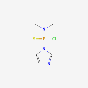 molecular formula C5H9ClN3PS B14713048 N,N-Dimethyl-P-imidazol-1-ylphosphonamidothioic chloride CAS No. 22850-19-7