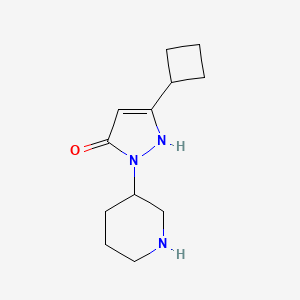 molecular formula C12H19N3O B1471305 3-环丁基-1-(哌啶-3-基)-1H-吡唑-5-醇 CAS No. 2098089-79-1