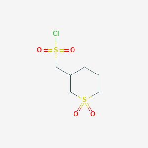 molecular formula C6H11ClO4S2 B1471314 （1,1-二氧代硫杂环-3-基）甲磺酰氯 CAS No. 1781507-54-7
