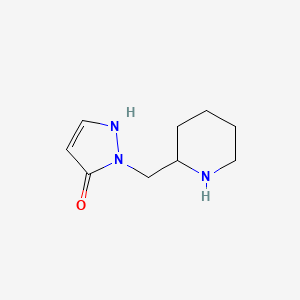 molecular formula C9H15N3O B1471338 1-(piperidin-2-ylmethyl)-1H-pyrazol-5-ol CAS No. 2092529-17-2