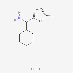 molecular formula C12H20ClNO B1471343 Cyclohexyl(5-methylfuran-2-yl)methanamine hydrochloride CAS No. 1864060-02-5