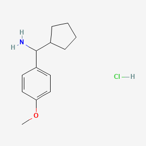 molecular formula C13H20ClNO B1471344 Cyclopentyl(4-methoxyphenyl)methanamine hydrochloride CAS No. 1864052-08-3