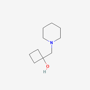 molecular formula C10H19NO B1471345 1-(Piperidin-1-ylmethyl)cyclobutan-1-ol CAS No. 1602162-59-3
