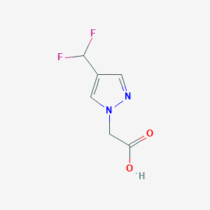 molecular formula C6H6F2N2O2 B1471348 2-[4-(二氟甲基)-1H-吡唑-1-基]乙酸 CAS No. 1782326-60-6