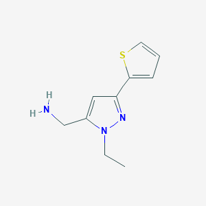 molecular formula C10H13N3S B1471349 (1-乙基-3-(噻吩-2-基)-1H-吡唑-5-基)甲胺 CAS No. 1780520-78-6