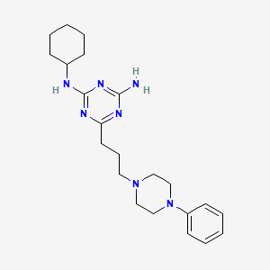 1,3,5-Triazine-2,4-diamine, N-cyclohexyl-6-(3-(4-phenyl-1-piperazinyl)propyl)-