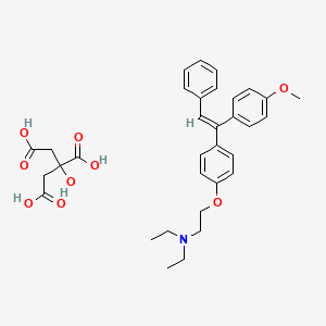 molecular formula C33H39NO9 B14713551 2-(p-(alpha-(p-Methoxyphenyl)styryl)phenoxy)triethylamine citrate monohydrate CAS No. 13542-71-7