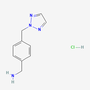 molecular formula C10H13ClN4 B1471381 (4-((2H-1,2,3-triazol-2-yl)methyl)phenyl)methanamine hydrochloride CAS No. 1824274-40-9